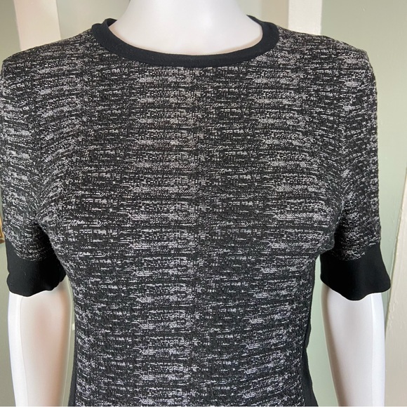 EUC Topshop Black Gray Mini Bodycon Dress Size 8 Medium - Picture 2 of 9